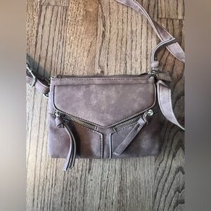Brown Suede Crossbody Bag